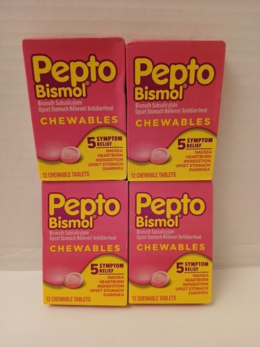 Four pepto bismol chewables - pepto,