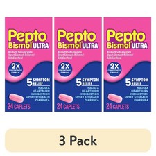 (3 pack) Pepto Bismol Caplets